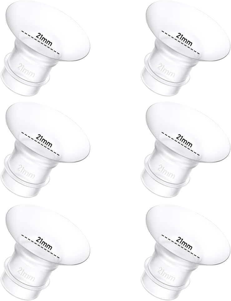 BDICOVE 6Pcs Breast Pump Flange Insert 21mm Compatible with Momcozy/Spectra/Medela/eufy/Elvie/Lansinoh/Paruu P10 Breast Pump, Fit for Momcozy M5/M9/M6/V2 Pro/V2 pro/S12 Pro/eufy E10 S1 S1 Pro, 24mm Flange - Image 1